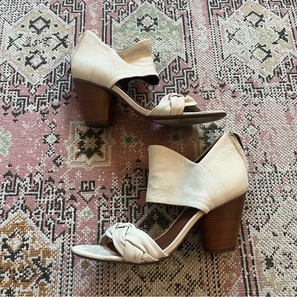 Elizabeth and James Cream Heels with Elegant Peep-Toe Design - Picture 2 of 5